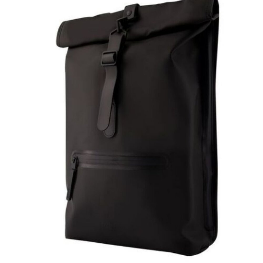 Rolltop Rucksack Backpack - Rains - Synthetic - Black